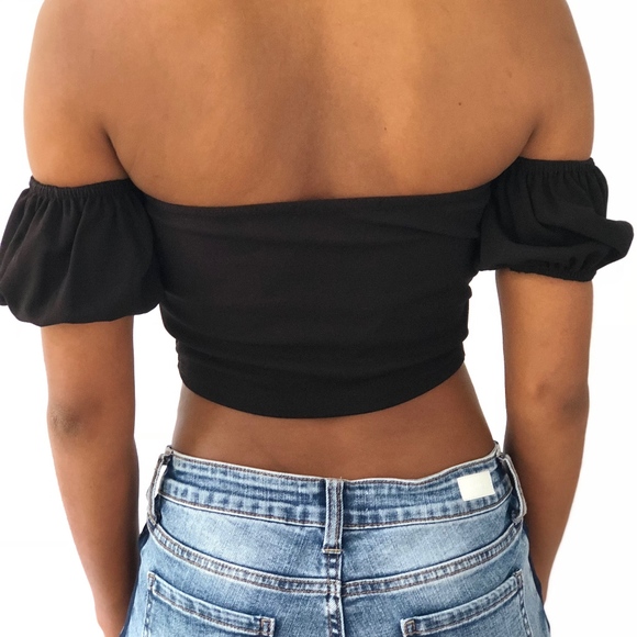 NEW BARDOT CROP TOP - Picture 2 of 3